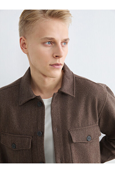 LC Waikiki Nevavm Farkıyla Southblue Brown Herringbone Plain Standard & Regul...