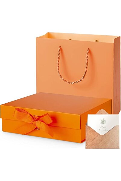 THMINS Thminz Orange 27X19X8Cm Cardboard Gift Box Large Empty Surprise Gift B...