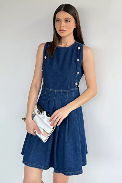 TOZLU Rochie din denim plisată