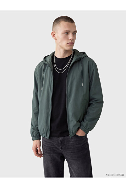 LC Waikiki Nevavm with a Difference from Xside Green Relax Fit Hooded Men's R...