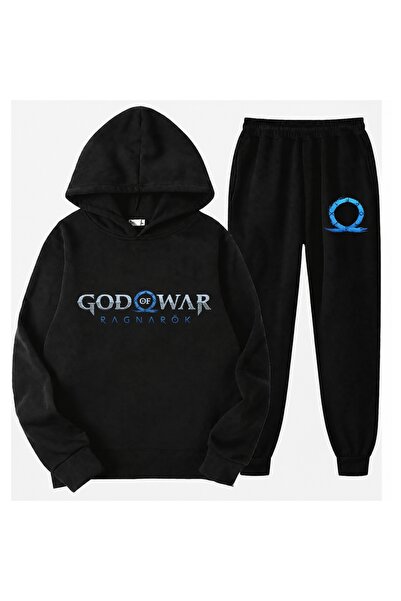 SVART WEAR God of War Printed Children's Tracksuit Top and Bottom Set 100% Co...