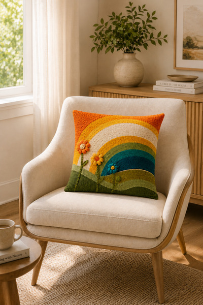 ayshome textile 3 BOYUTLU DİJİTAL BASKI Enerji Veren Sevimli 4'Lü Kırlent Kılıfı Seti 43X43