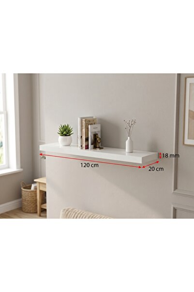 woodline 120x20 BEYAZ UÇAN DUVAR RAFI
