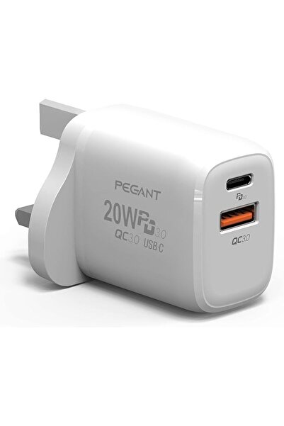 GENERAL شاحن سريع 30 واط USB نوع C بي دي، محول يثبت في الحائط بمقبس نوع C، مت...