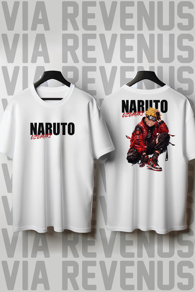 Vordevia Naruto Front and Back Printed Loose Fit 100% Cotton Unisex Tshirt