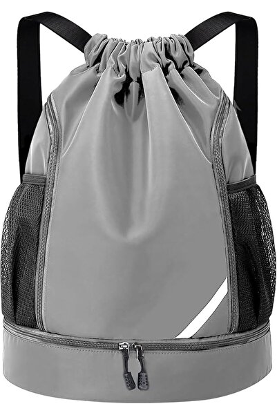 GENERAL Drawstring Sports Gym Bag Waterproof String Backpack with Shoe Compar...