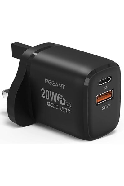 GENERAL شاحن سريع 30 واط USB نوع C بي دي، محول يثبت في الحائط بمقبس نوع C، مت...