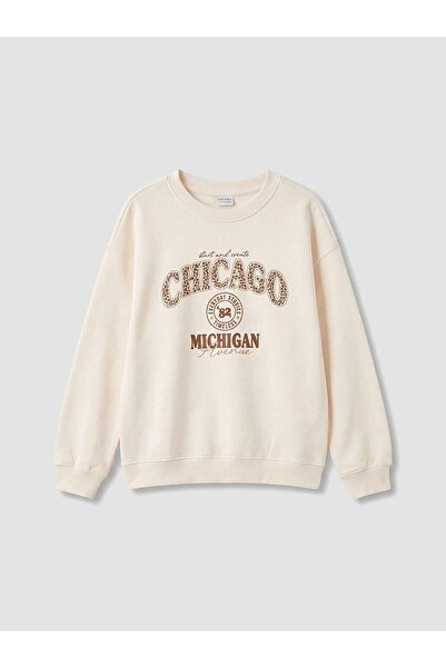 LC Waikiki Chicago Printed Girls' Thick Sweatshirt (W6)