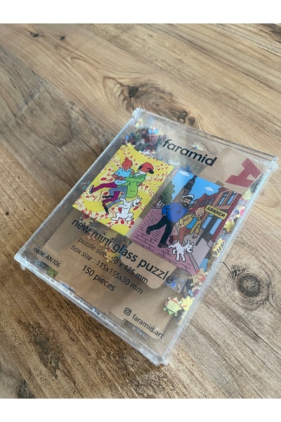 Genel Markalar Şeffaf Cam Görünümlü Mini Puzzle 150 Parça - Tenten Temalı Dek...