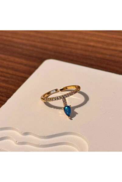 F&I FLORAL İSTANBUL Blue Stone Ring - Adjustable