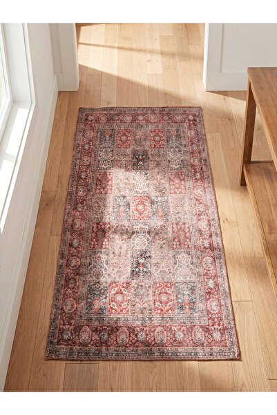 LC Waikiki UZG STORE'Den Stil Sahiplerine Etnik İşlemeli Bordürlü Halı 80x150 cm