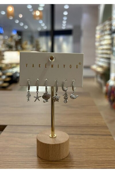 Yakemiyou Silver Deniz Concept Six-Piece Earrings