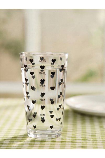 LC Waikiki Lcw Home Heart Patterned Glass Cup 550 ml