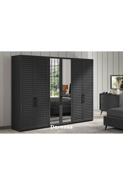 Doressa Living Rent Grey 6 Kapılı Gardırop
