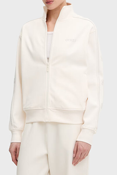 Guess Octavia Regular Fit Dik Yaka Fermuarlı Logolu Sweat V5BQ15KCX22 Kadın S...