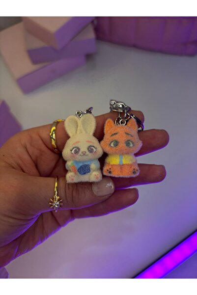 TATLIŞ 2 ADET zootopia figürlü sevimli mini charm anahtarlık seti, sevgililer günü hediyesi