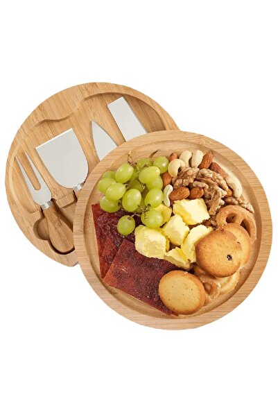 Casena Set servire branzeturi 5 in 1 Cheese Box, bambus, cu accesorii