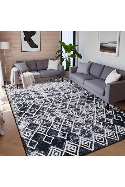 GENERAL Non Slip Washable Large Area Rug Boho Patterned Classic Soft Short Pi...