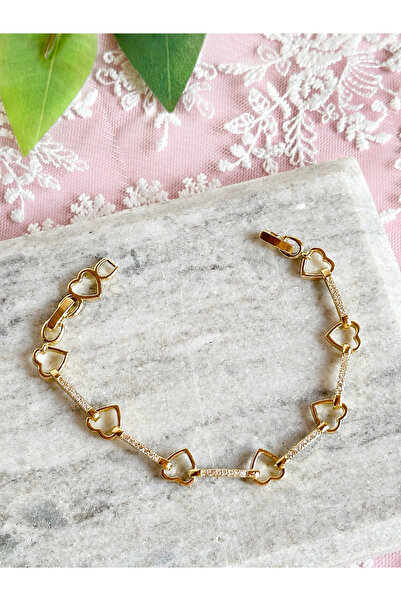 FLAWSOME JEWELRY STORE Xuping Non-Tarnish Heart Zircon Stone Bracelet Tag