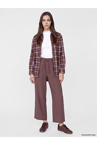 LC Waikiki Lcw Modest Pink Elastic Waist Modal Blend Women's Trousers