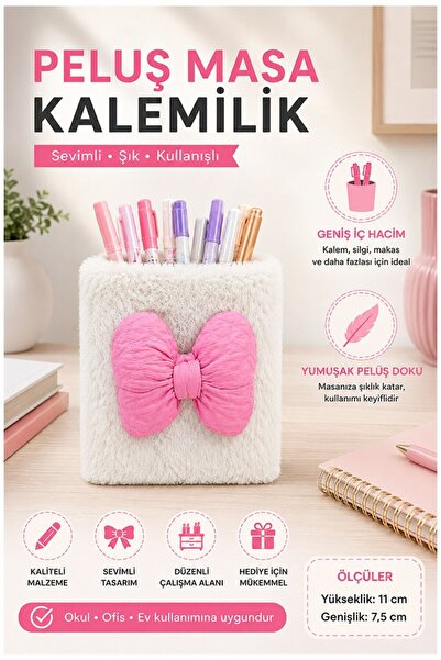 Artlantis Masaüstü Peluş Kalemlik Organizer 1 Adet PP-283 Renkli Masa Üstü Ka...