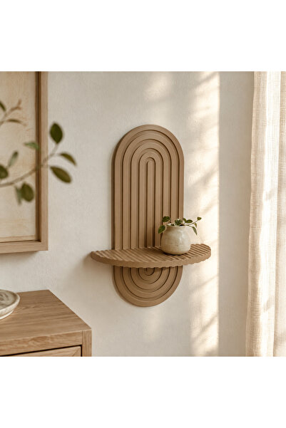 artemoris Kemer Formlu Dekoratif Duvar Rafı 23x16 cm Minimal Bohem Duvar Dekoru
