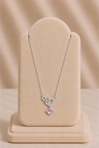 mdm style Infinity Heart Zircon Stone Silver Necklace