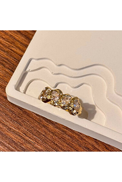 F&I FLORAL İSTANBUL Thick Asymmetric Stone Ring - Adjustable