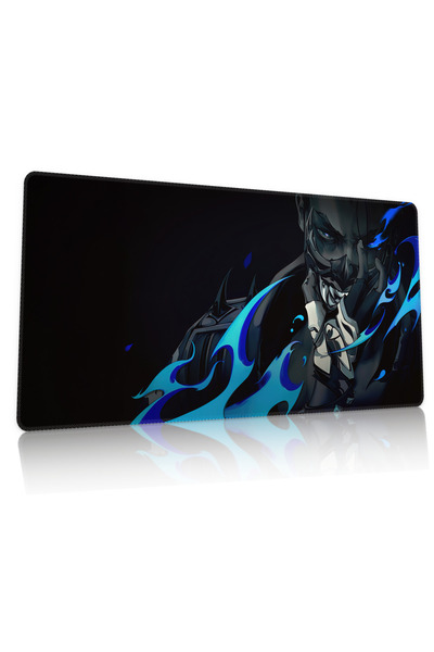 Duvarda Valorant Sova Gaming Oyuncu 90x40 cm Mousepad Kaymaz Taban XL Mousepad