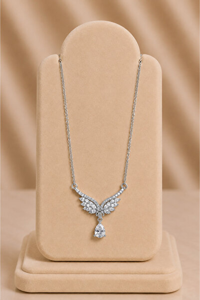 mdm style Zircon Stone Wing Figured Necklace