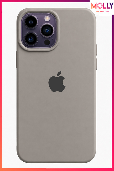 Molly iPhone 14 PRO MAX İçin Alfa Gri Lansman Soft İçi Kadife Mat Silikon Kılıf