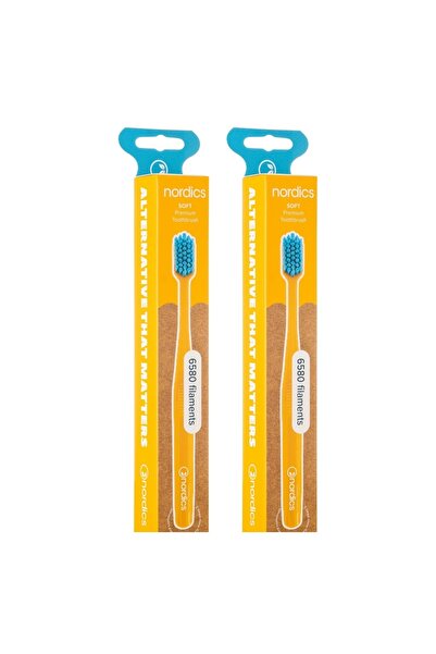 Nordics Set de 2 periuțe de dinți premium, 6.580 de peri, curățare eficientă,...