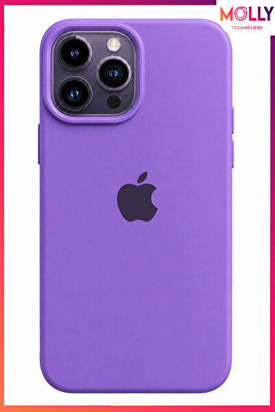 Molly iPhone 14 PRO MAX İçin Lavanta Lansman Soft İçi Kadife Mat Silikon Kılıf