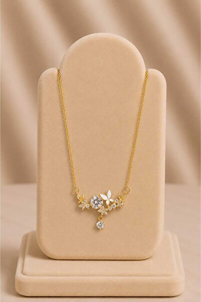 mdm style Butterfly Figured Gold Necklace