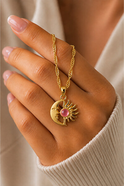 CAXBERN Moon Star Sun Necklace – Elegant Radiance