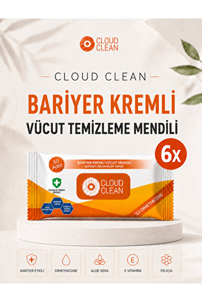 Bariyer Kremli Vücut Temizleme Mendili-50’li 6 Paket