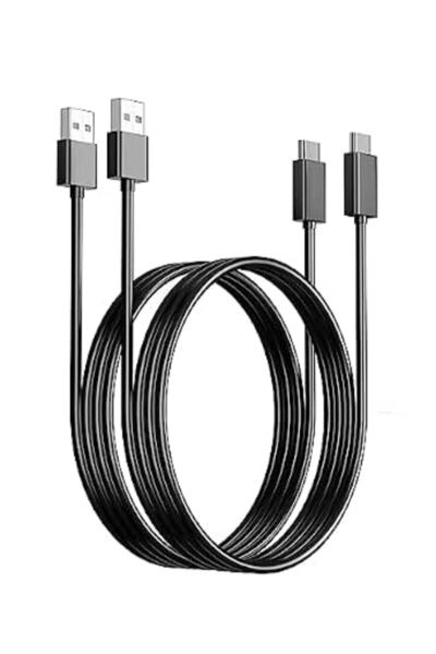 GENERAL كيبل شحن USB C متوافق مع وحدة تحكم بلاي ستيشن 5، عبوة من قطعتين بطول ...