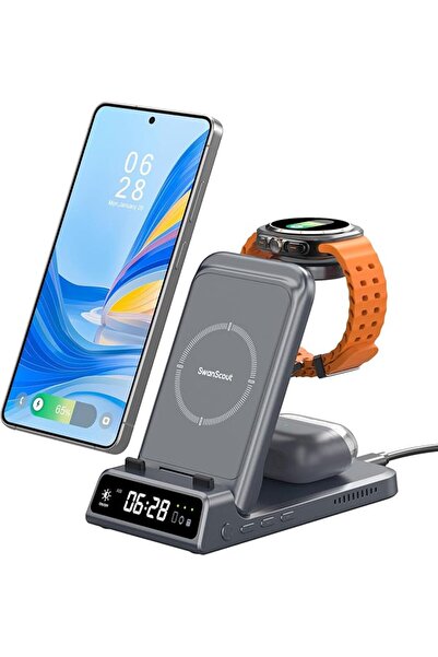 SwanScout شاحن من سوان سكاوت بتقنية USB، متوافق مع ساعات سامسونج وهواتف جالاك...