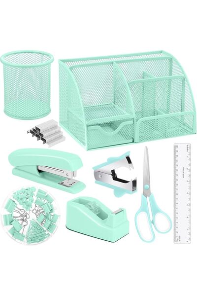 auroray Auroraie Mesh Design Purple Plastic 7 Slots Desk Organizer 1Pc