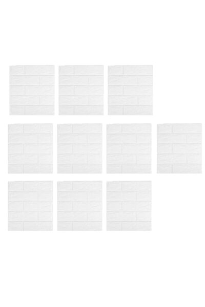 Generic 10PCS White 3D Foam Brick Wall Panels, Self-Adhesive, Waterproof Peel...