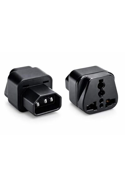 Generic 2-Pack C14 to Universal Female Socket Power Adapter AC Plug – Heavy D...