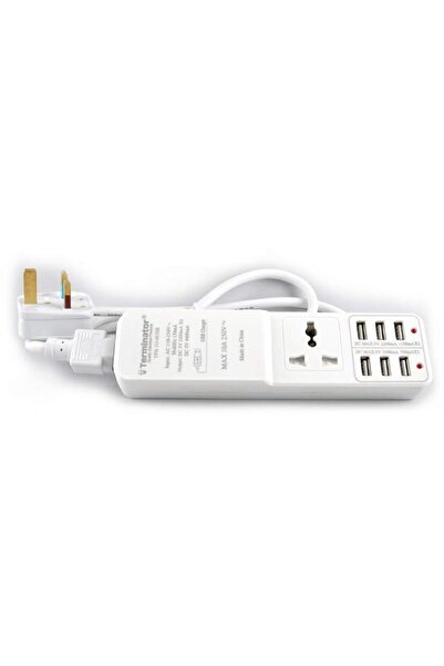 Generic Terminator 1 Way Universal Extension Socket 6 Usb Ports Dc 5V 4400Ma ...