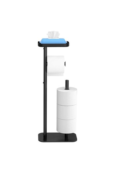 Generic Kitsure Toilet Paper Holder Stand Featuring Storage Shelf, Black for ...