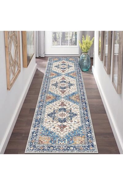 GENERAL Yamazout Rectangular Carpet, Beige Polyester, Machine Made, Runner An...