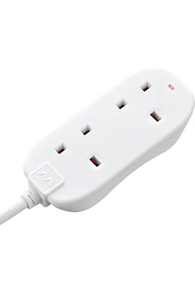Generic Masterplug BTN10-MP Two Socket Long Extension Lead, 10 Metres, White