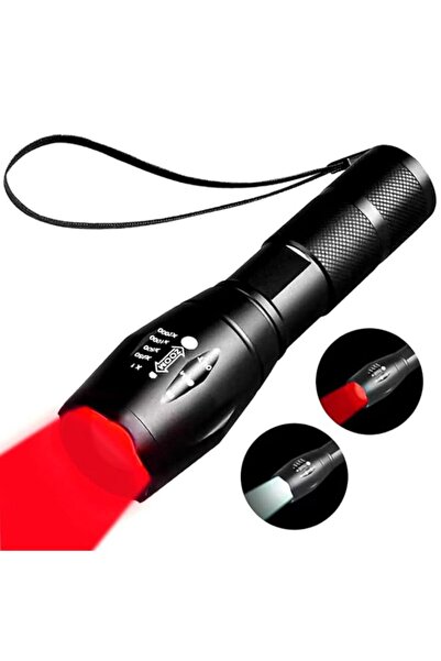 Generic Rechargeable Red Light Flashlight，Tactical Flashlights， 2 in 1 White ...