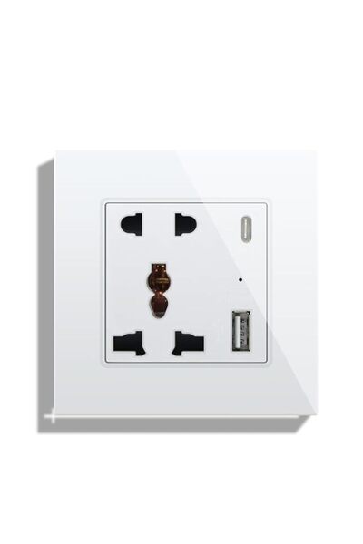 Generic BSEED Single 5 Pin Universal Wall Socket with USB C & USB A - 1 Gang ...