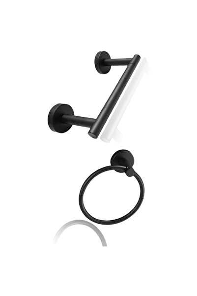 Generic Sweet seven Matte Black Bathroom Accessories Set - Wall-Mounted Towel...