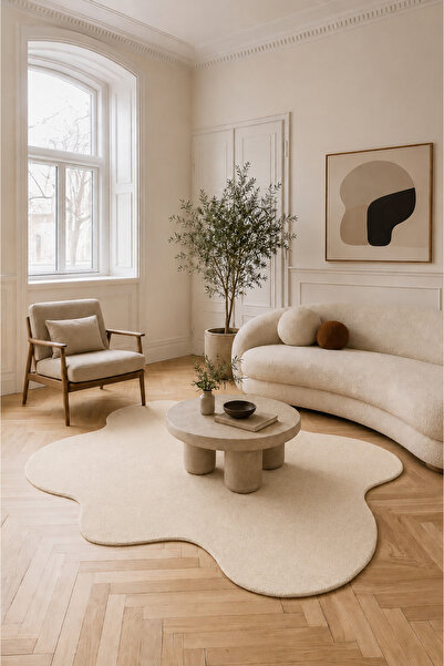 ZNG design home Organic Bloom Düzensiz Şekilli Dekoratif Halı – Organik Form ...