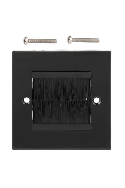Generic Wall Plate Panel Black, Cable Wall Plate Port Insert Cover with Brush...